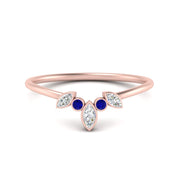 Crown Bezel Curved Band Ring